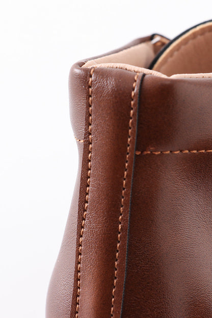 Brown Lace-Up Bootie