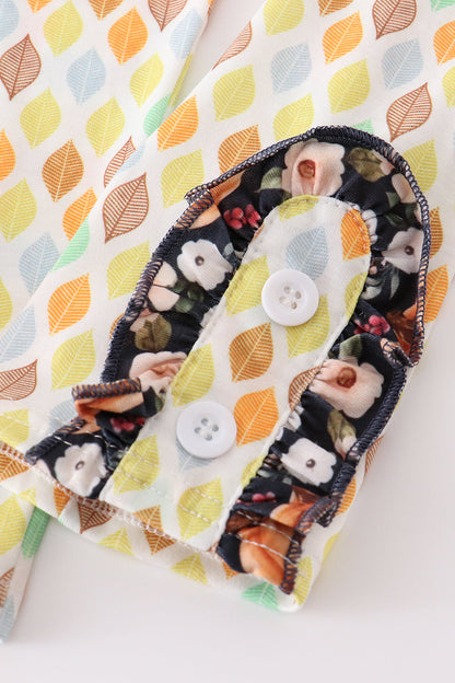 Pumpkin Print Strap Girl Set