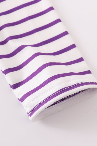 Purple Stripe BOO Applique Shirt