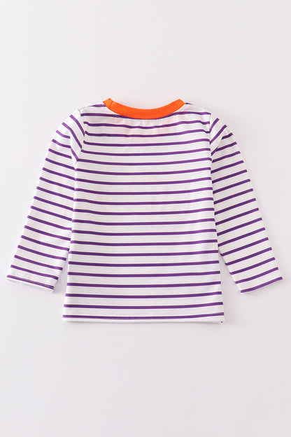 Purple Stripe BOO Applique Shirt