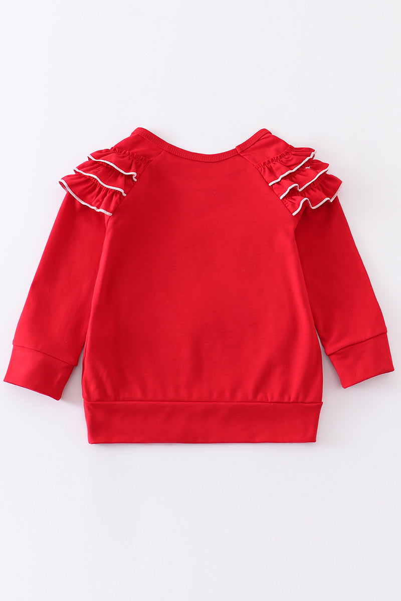 Red Valentine's Day Truck Ruffle Top