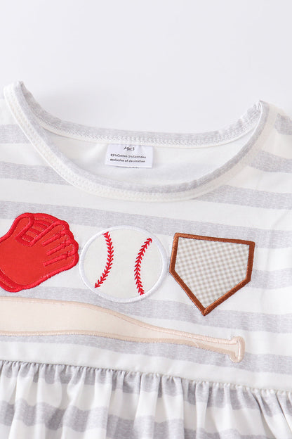 Gray Stripe Baseball Set