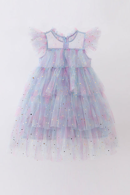 Blue Star Tiered Ruffle Tulle Dress