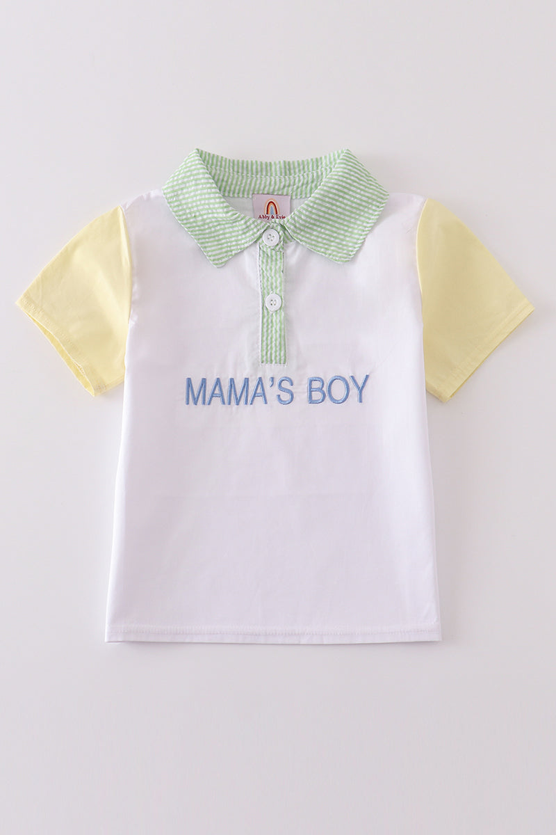 Mama's Boy Embroidery Shirt