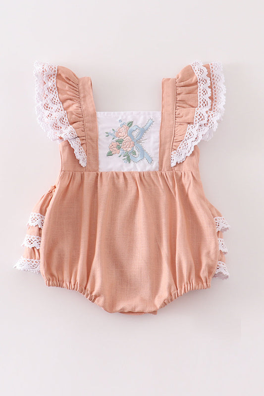 Pink Floral Linen Ruffle Bubble