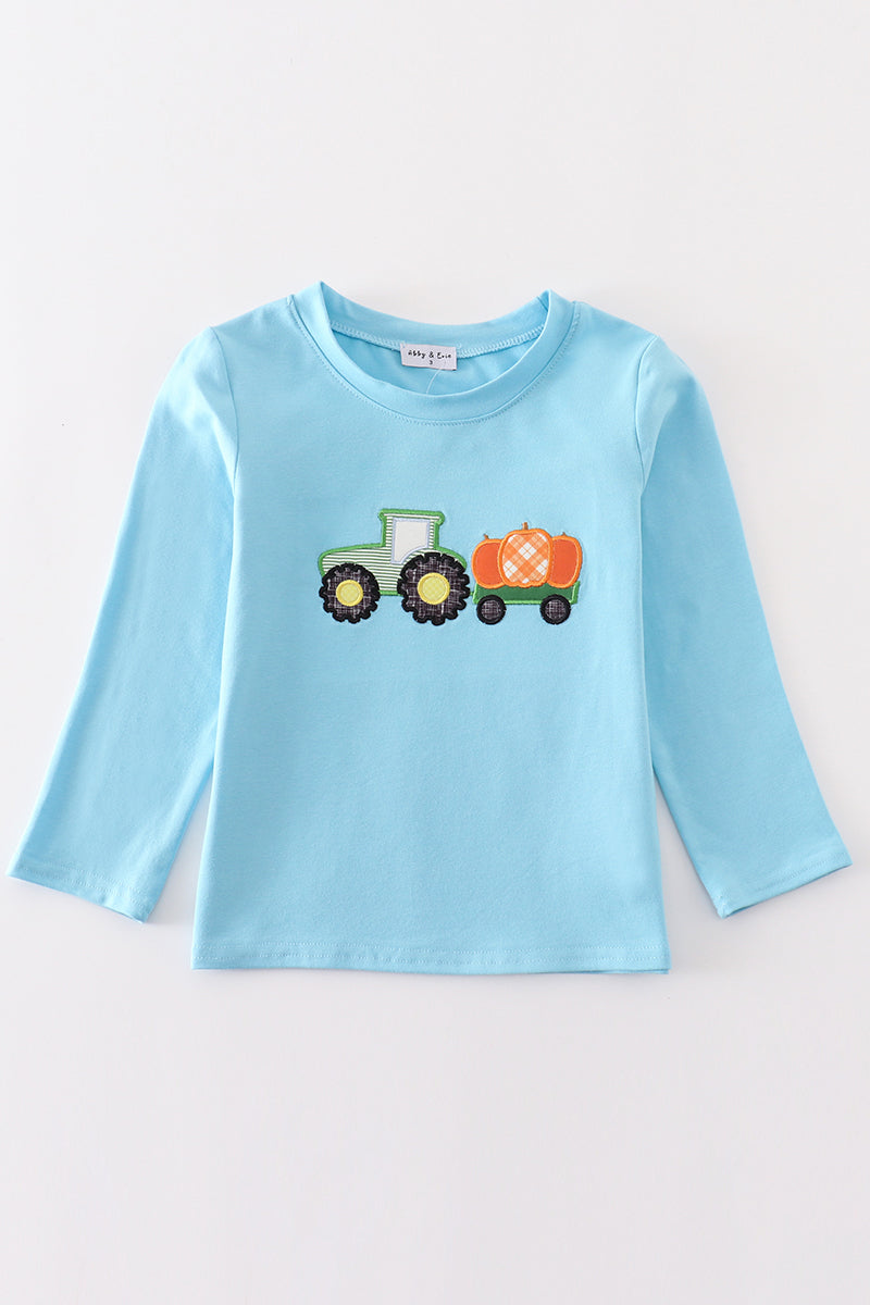 Blue Truck Pumpkin - Boy Top