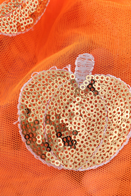 Orange Pumpkin Sequin Tutu Skirt