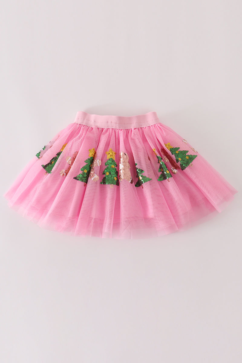 Pink Gingerbread Sequin Tutu Skirt