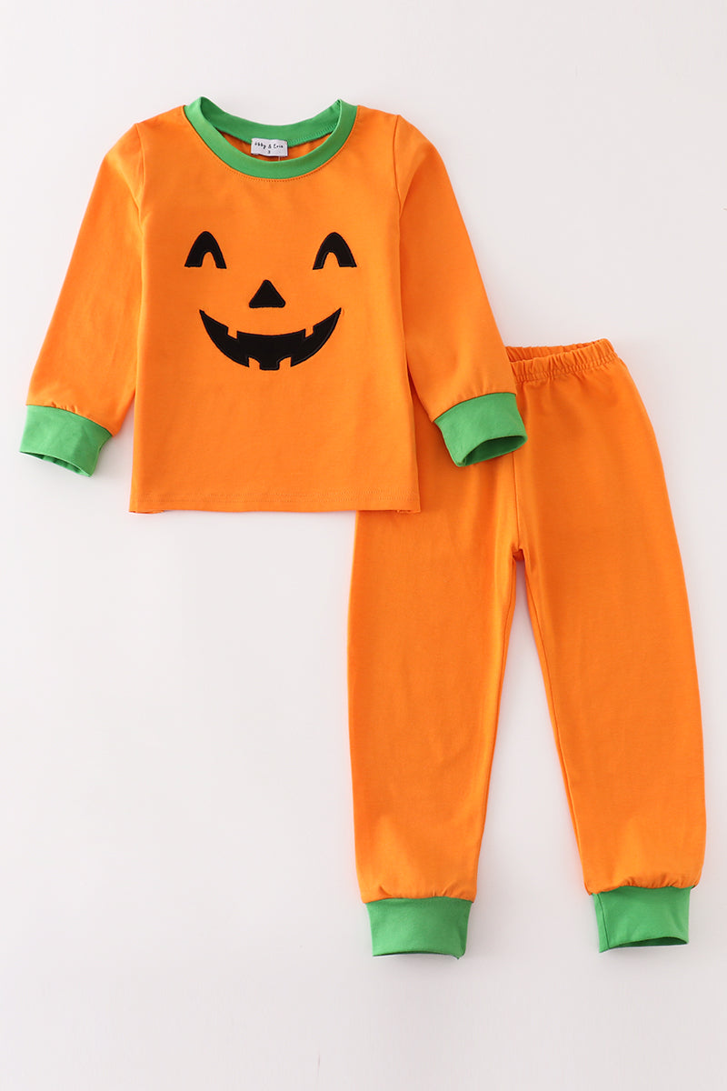 Orange Halloween Boy Pajamas Set