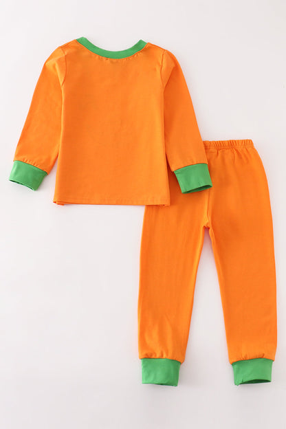 Orange Halloween Boy Pajamas Set