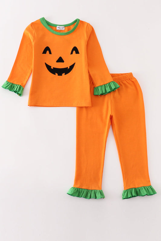 Orange Halloween Pajamas Set