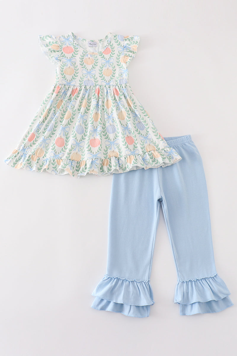 Blue Pumpkin Embroidery - Girl Set