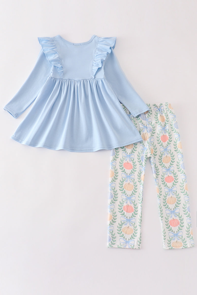 Blue Pumpkin Print - Girl Set