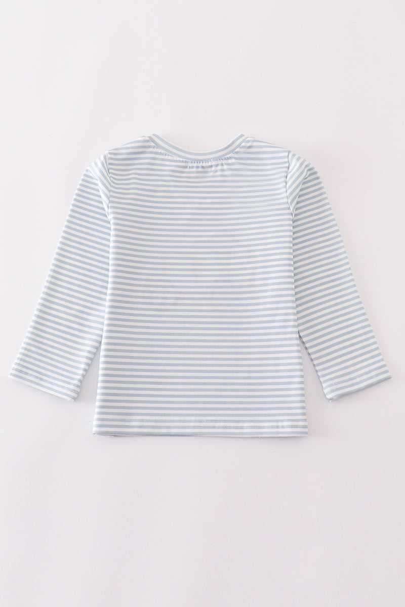 Blue Stripe Muck Car - Boy Top