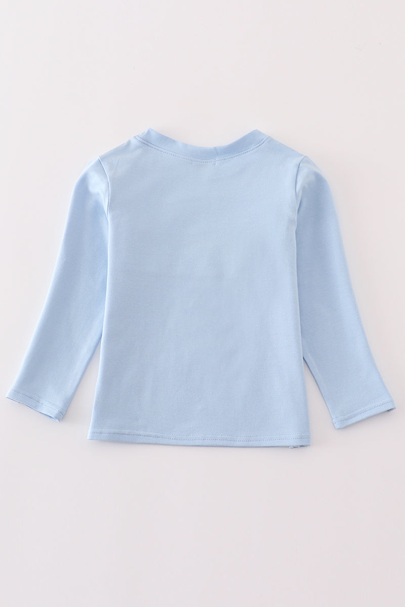 Blue Turkey Embroidery - Boy Top