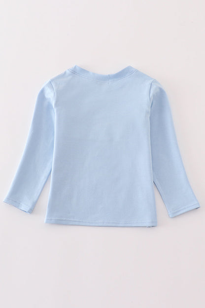 Blue Turkey Embroidery - Boy Top