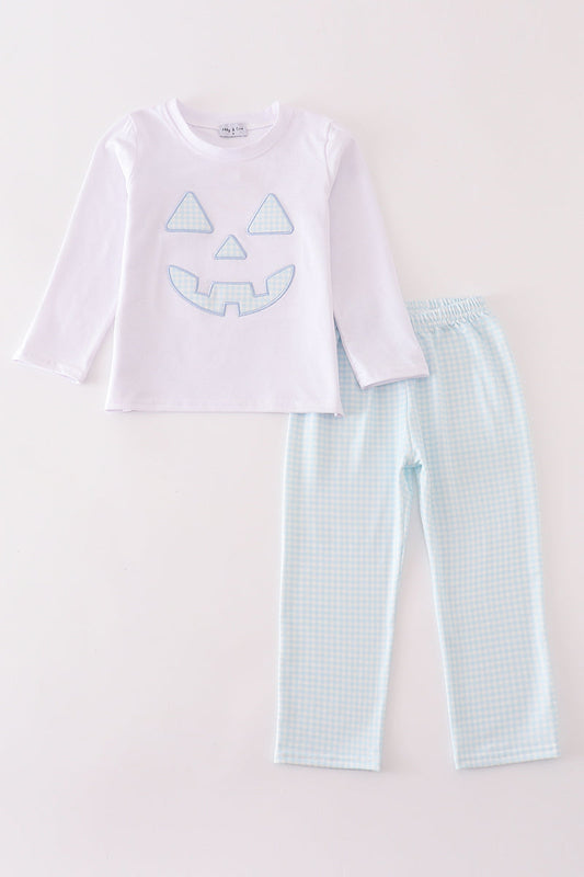 Blue Checkered Halloween - Boy Set