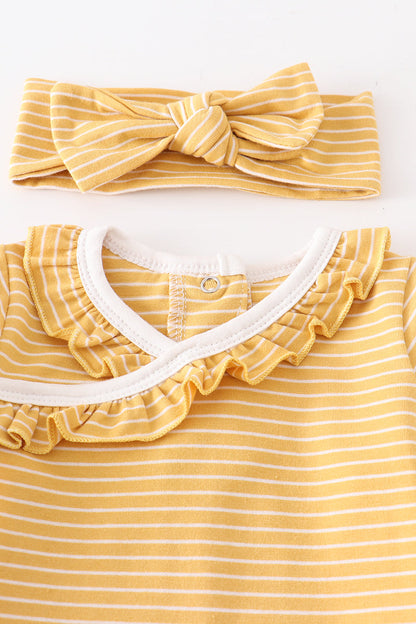 Mustard Ruffle 3-Piece Set