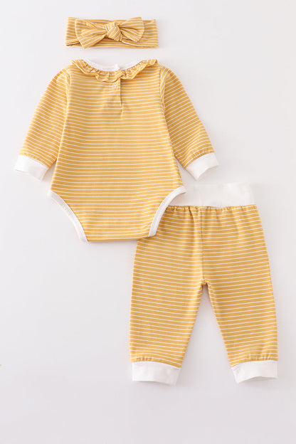 Mustard Ruffle 3-Piece Set