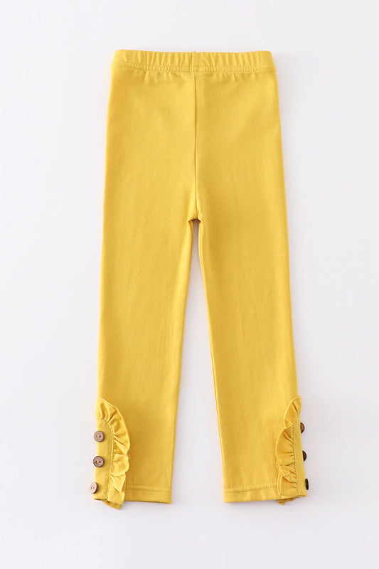 Mustard Ruffle Legging