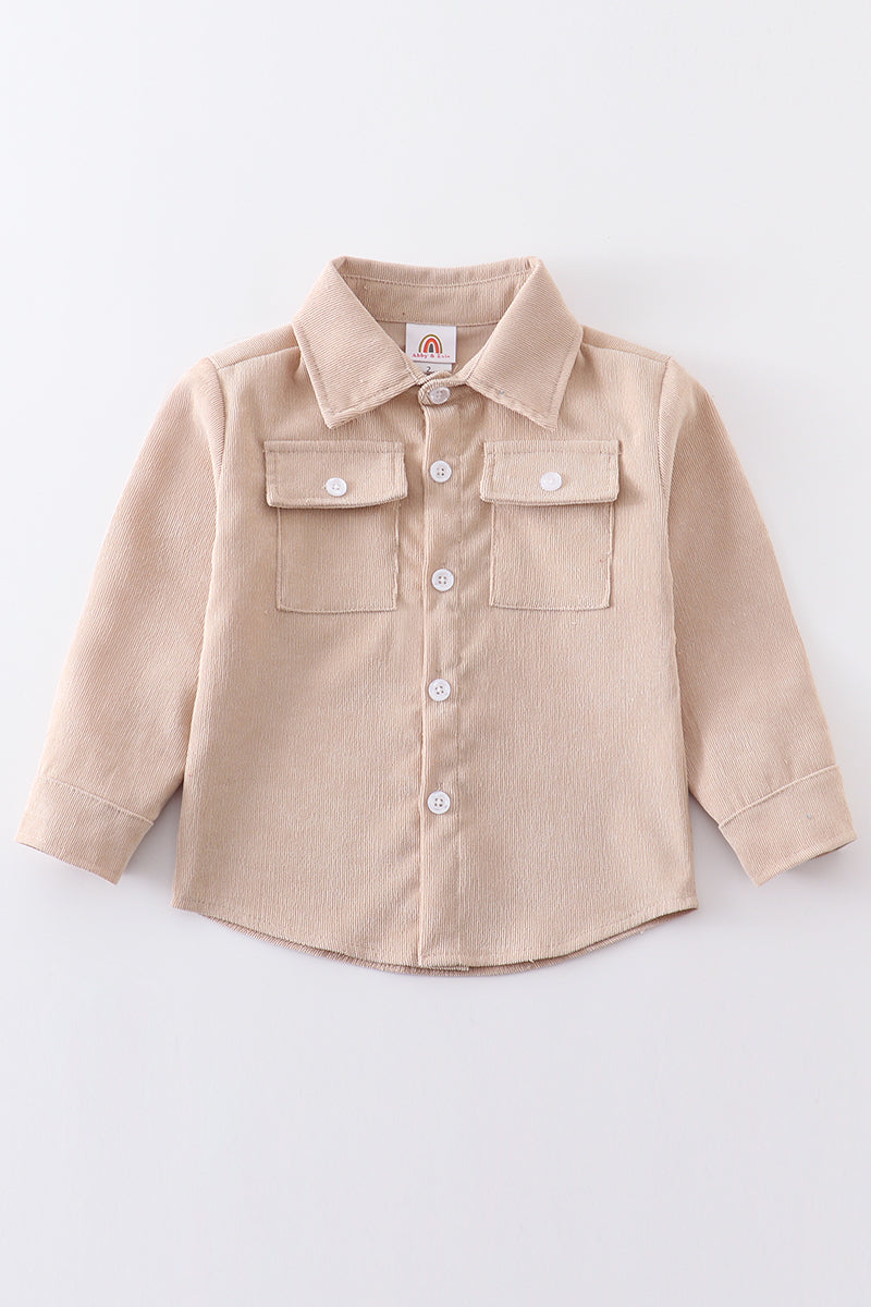 Beige Corduroy Button Shirt