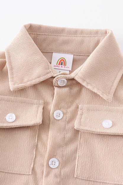 Beige Corduroy Button Shirt