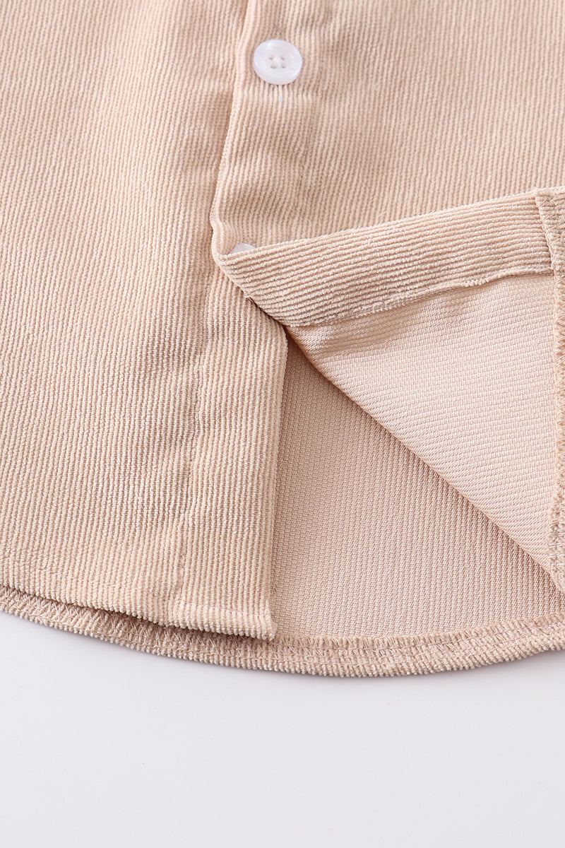 Beige Corduroy Button Shirt