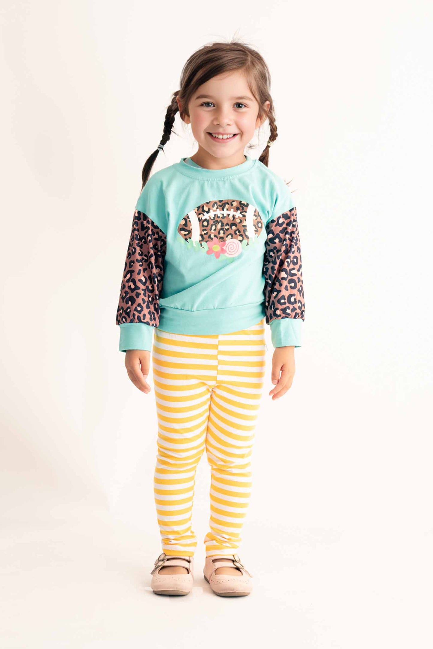 Blue Leopard Football - Girl Top