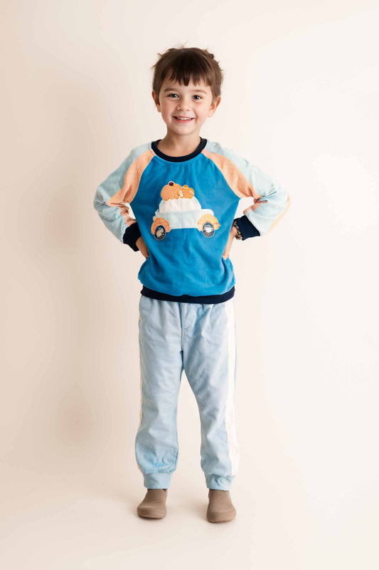 Blue Pumpkin Car - Boy Top