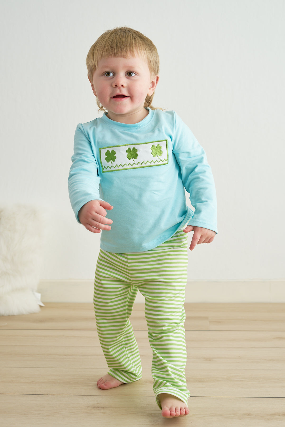 Blue Clover Embroidery Boy Set