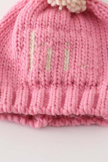 Pink Hi Pom Pom Beanie