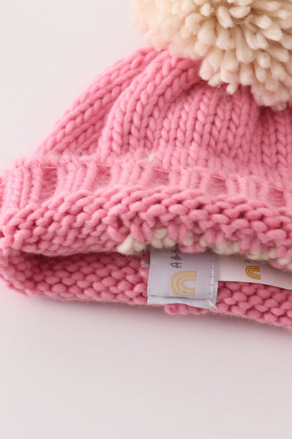 Pink Hi Pom Pom Beanie