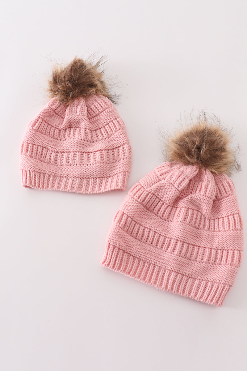 Pink Pom Pom Beanie