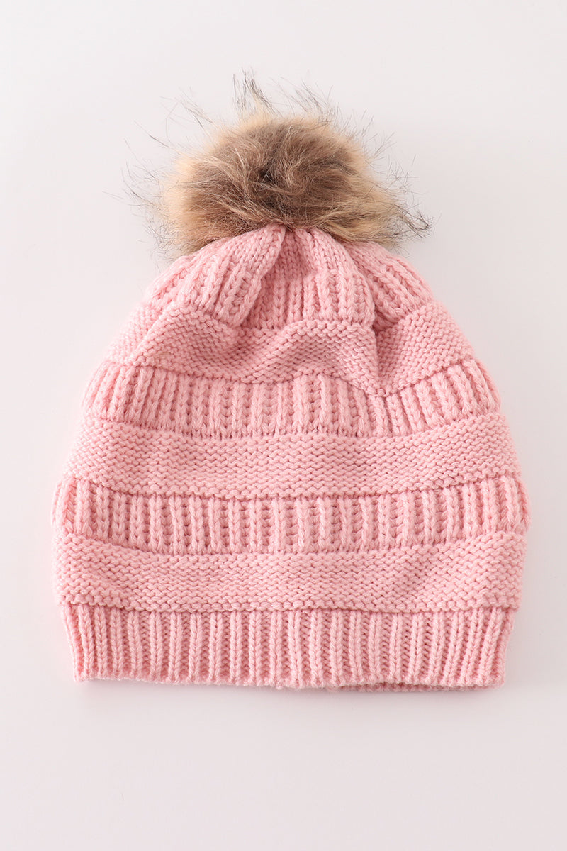 Pink Pom Pom Beanie