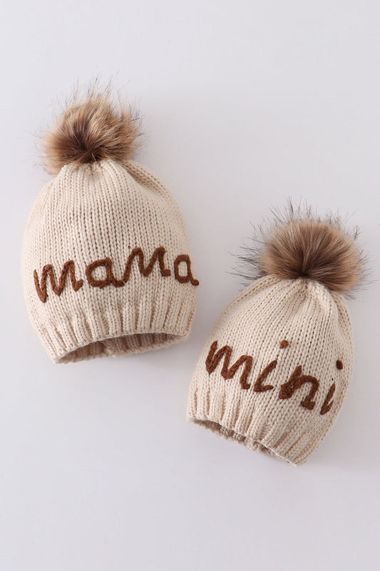 Hand Embroidered Pom Pom Beanie