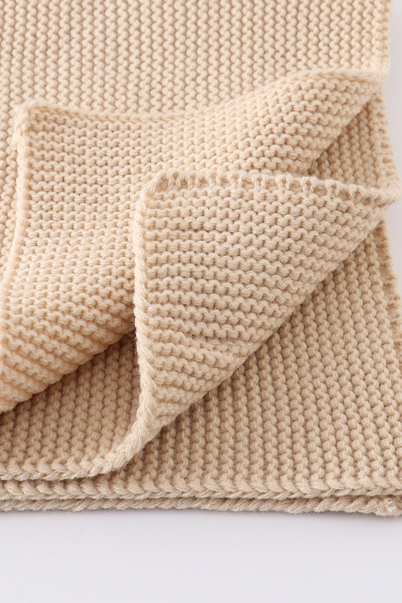 Beige Knitted Blanket