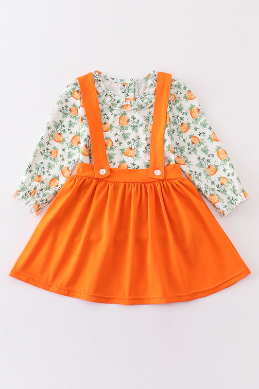 Pumpkin Floral Dress Set