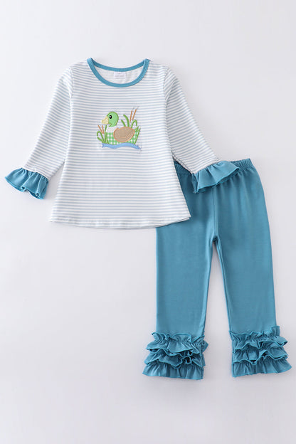 Blue Stripe Duck Girl Set