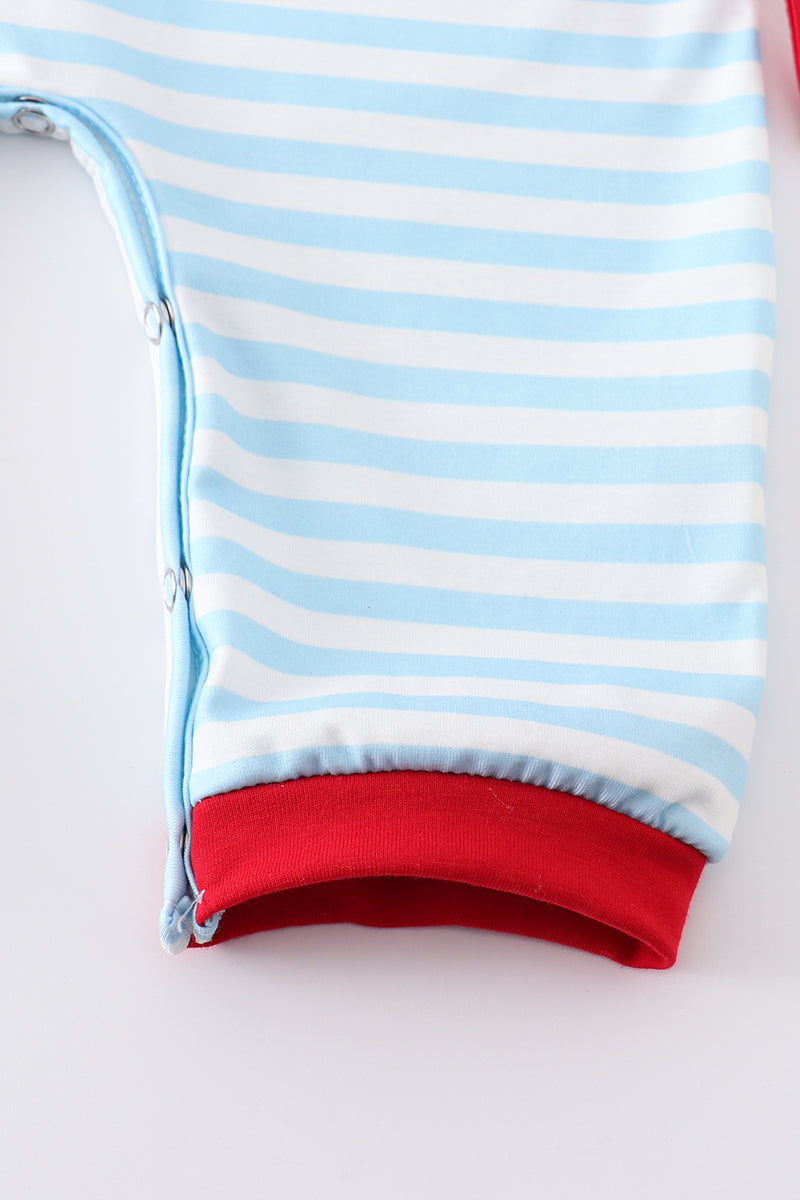 Blue Stripe Fire Engine Romper