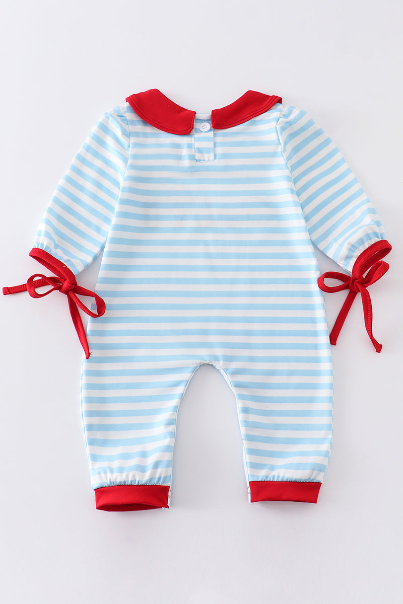 Blue Stripe Fire Engine Romper