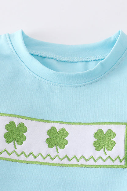 Blue Clover Embroidery Boy Set