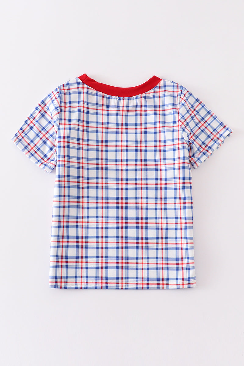 Patriotic Flag Plaid Boy Top