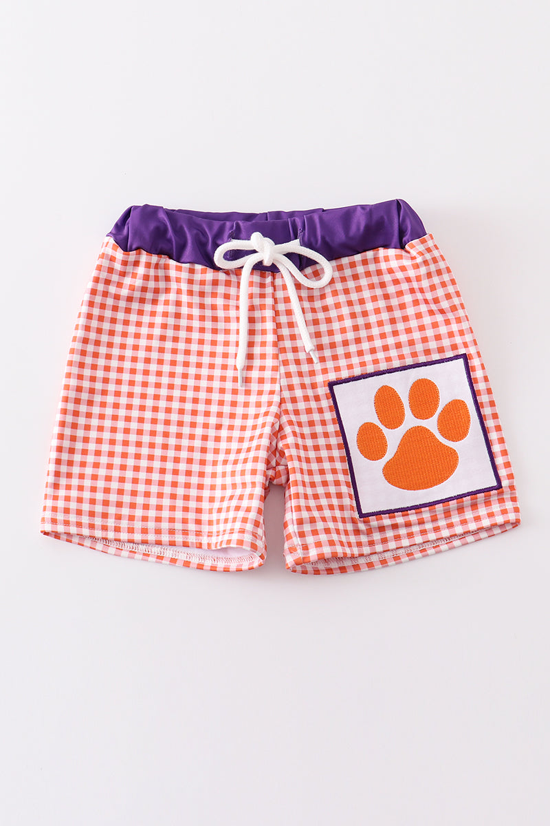 Clemson Embroidery Boy Swim Trunks