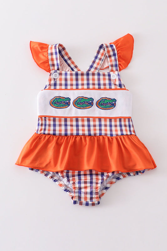 Florida Gators Plaid One-piece Girl Swimsuit