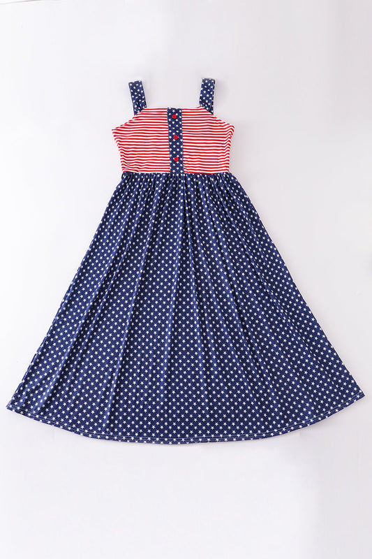 Patriotic Star Flag Summer Dress