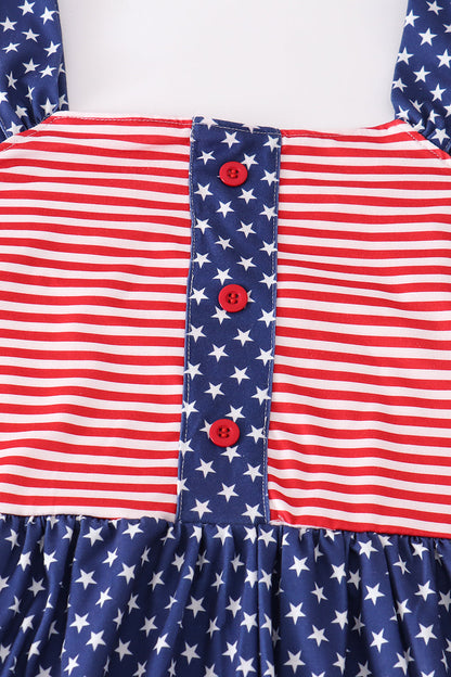 Patriotic Star Flag Summer Dress