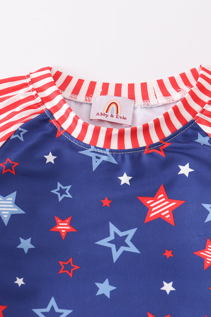 Navy Patriotic Star Print Boy 2pc Swimsuit