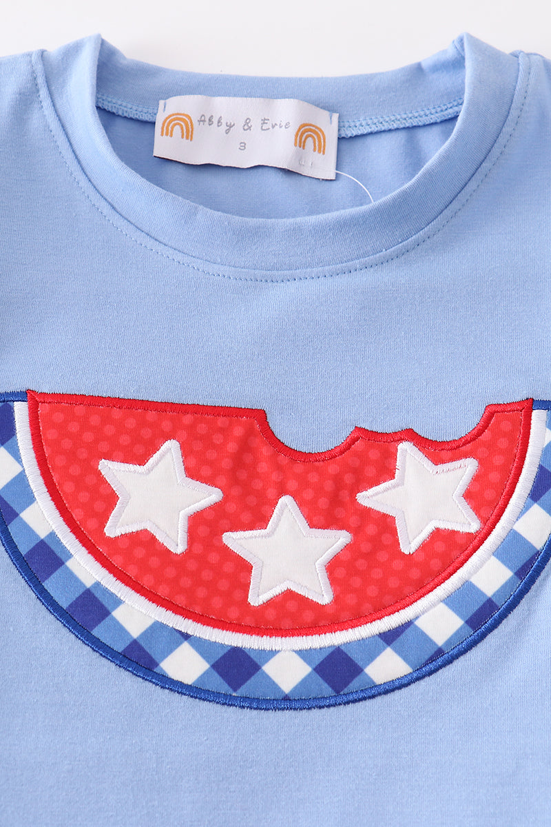 Patriotic Star Print Watermelon - Boy Set