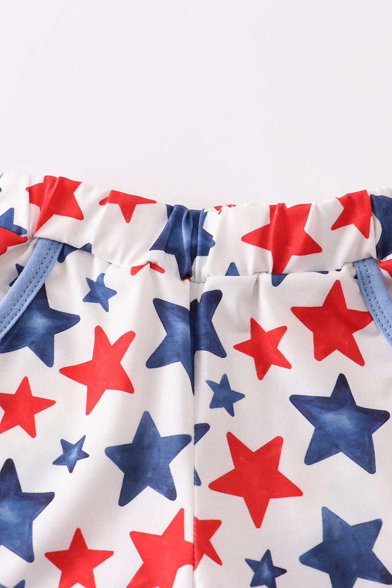 Patriotic Star Print Watermelon - Boy Set