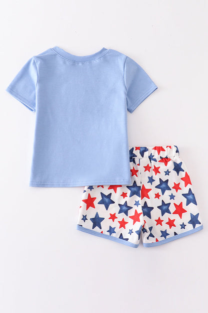 Patriotic Star Print Watermelon - Boy Set